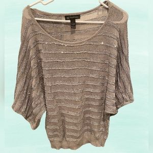 INC International Concepts Sweater Grey/Silver Size L